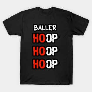 Baller Hoop Hoop Hoop Ho Ho Ho Red T-Shirt